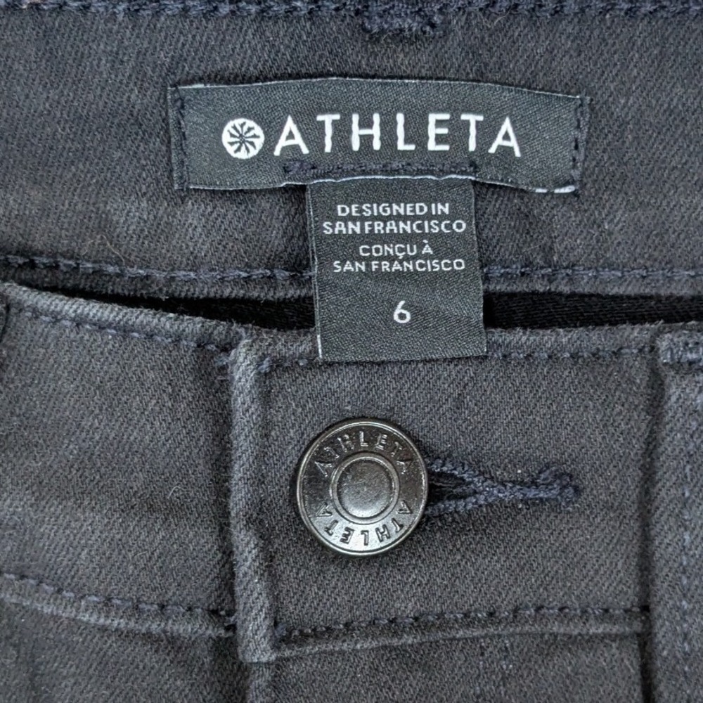 Athleta Flex Kick Flare Jeans Black High Rise Stretch Pants Size 6 Minimalist - Picture 2 of 8